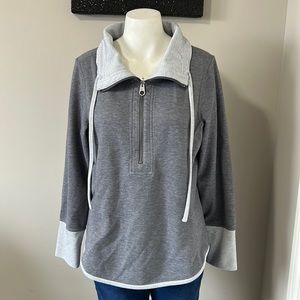 Tommy Bahama Women’s REVERSIBLE Gray Sun Fade Flipside Half Zip Sweatshirt